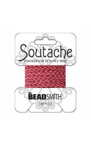 Beadsmith Rayon soutache cord 3mm - Rose merlot stripped